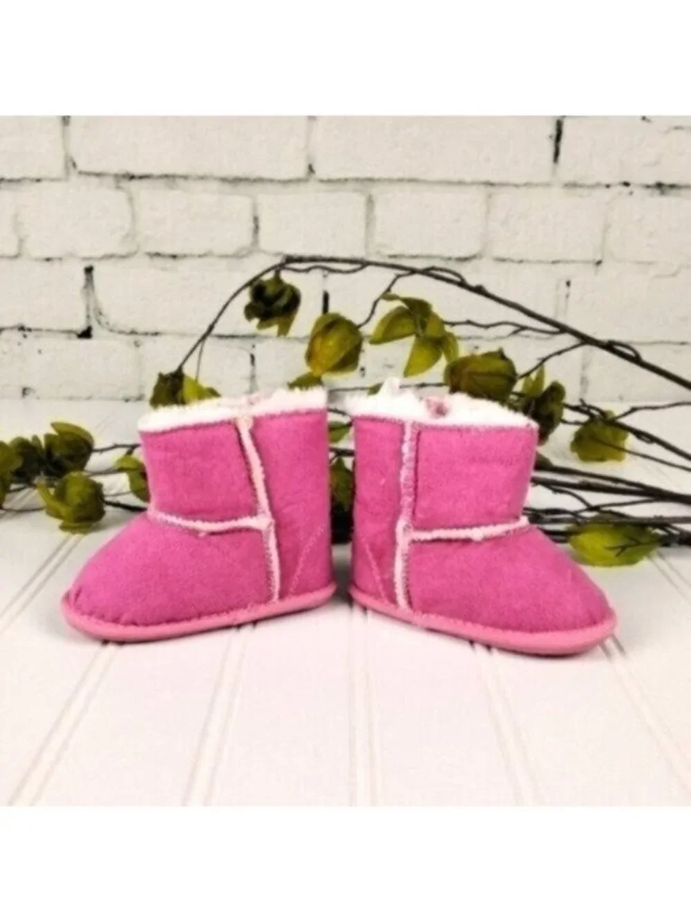 Riley Roos Cater Suede Faux Fur Lined Boots Pink Size 3-6 Months